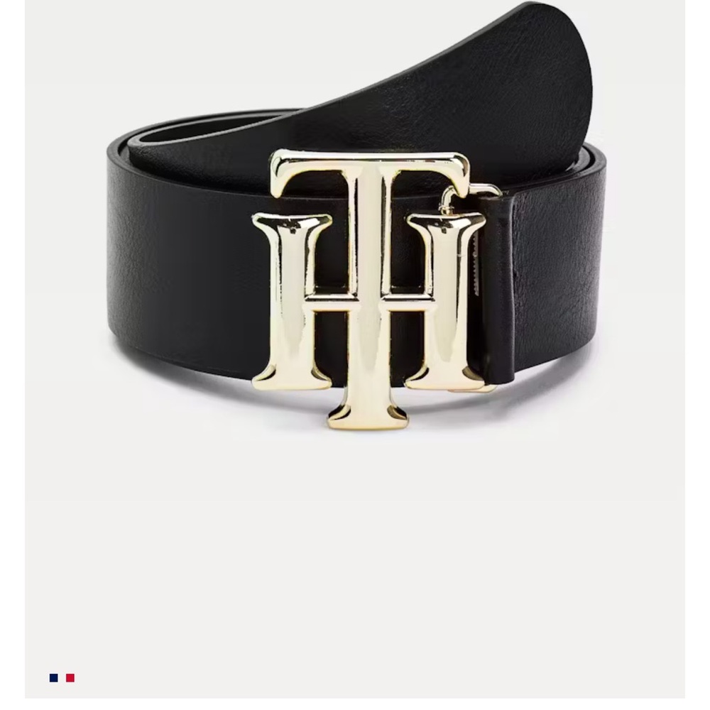 Tommy Hilfiger Black Belt with Silver Buckle
